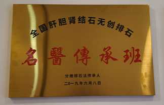 善沅堂提供的荣誉资质资料：全国肝胆肾结石名医传承班